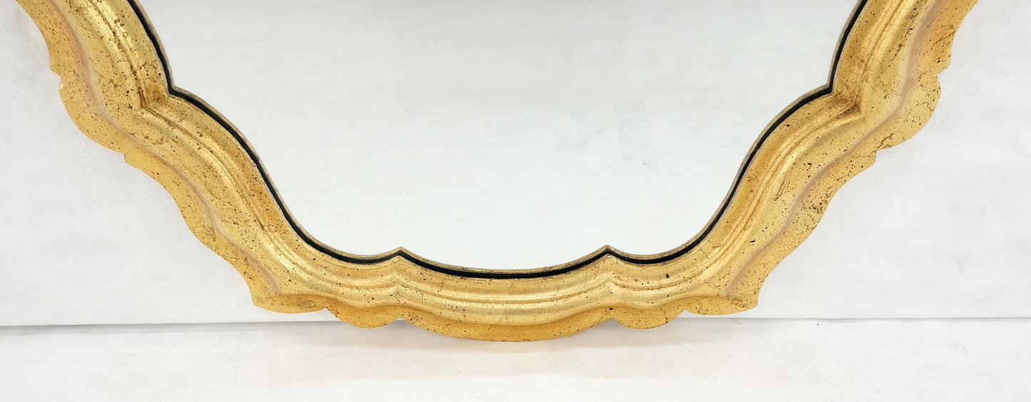 EstablishedLines La Barge Large 33x48 Shield Shape Gold Leaf Gilt Wall Mirror MINT