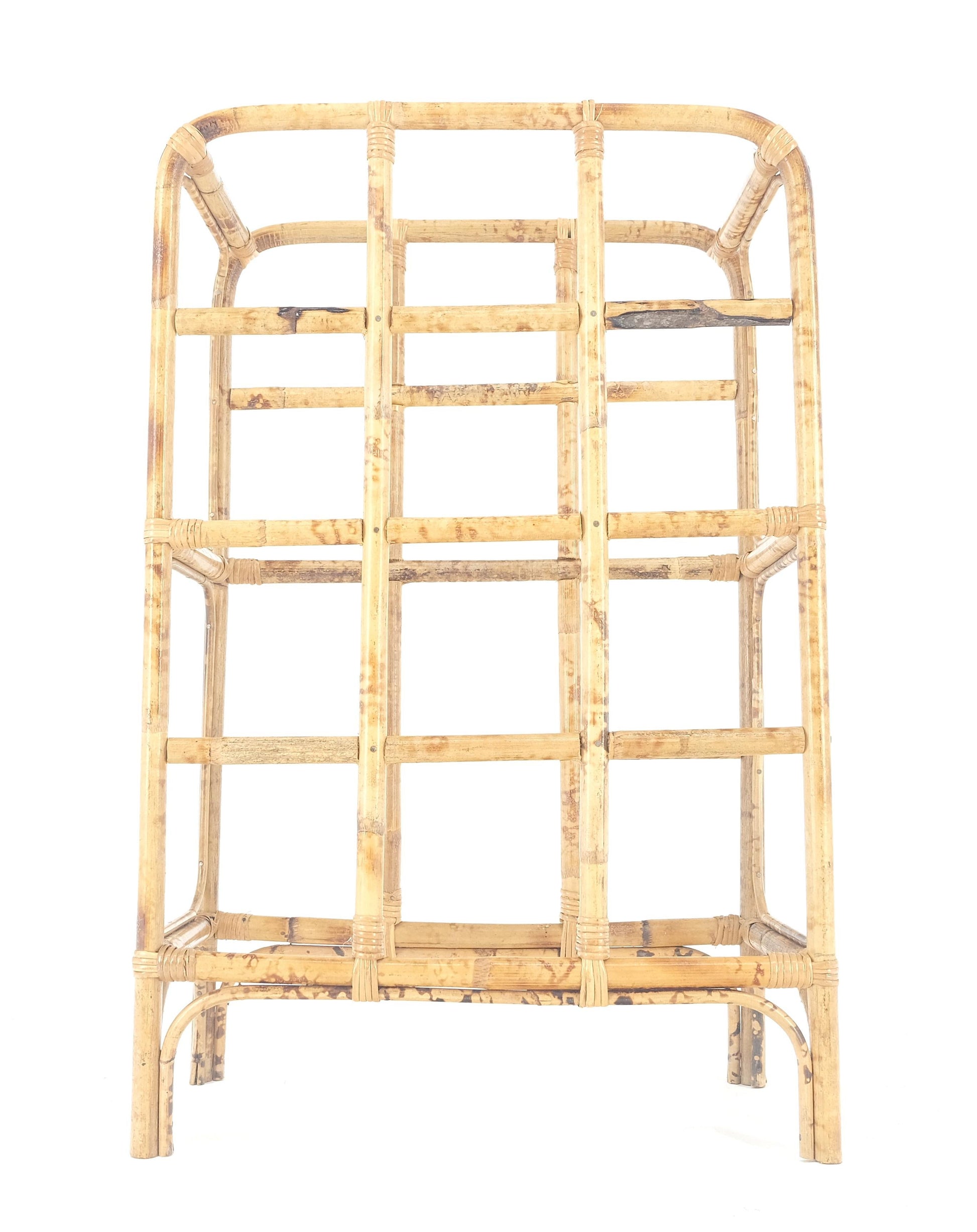 EstablishedLines Very Fine Vintage Burnt Bamboo c1970s Wine Rack MINT