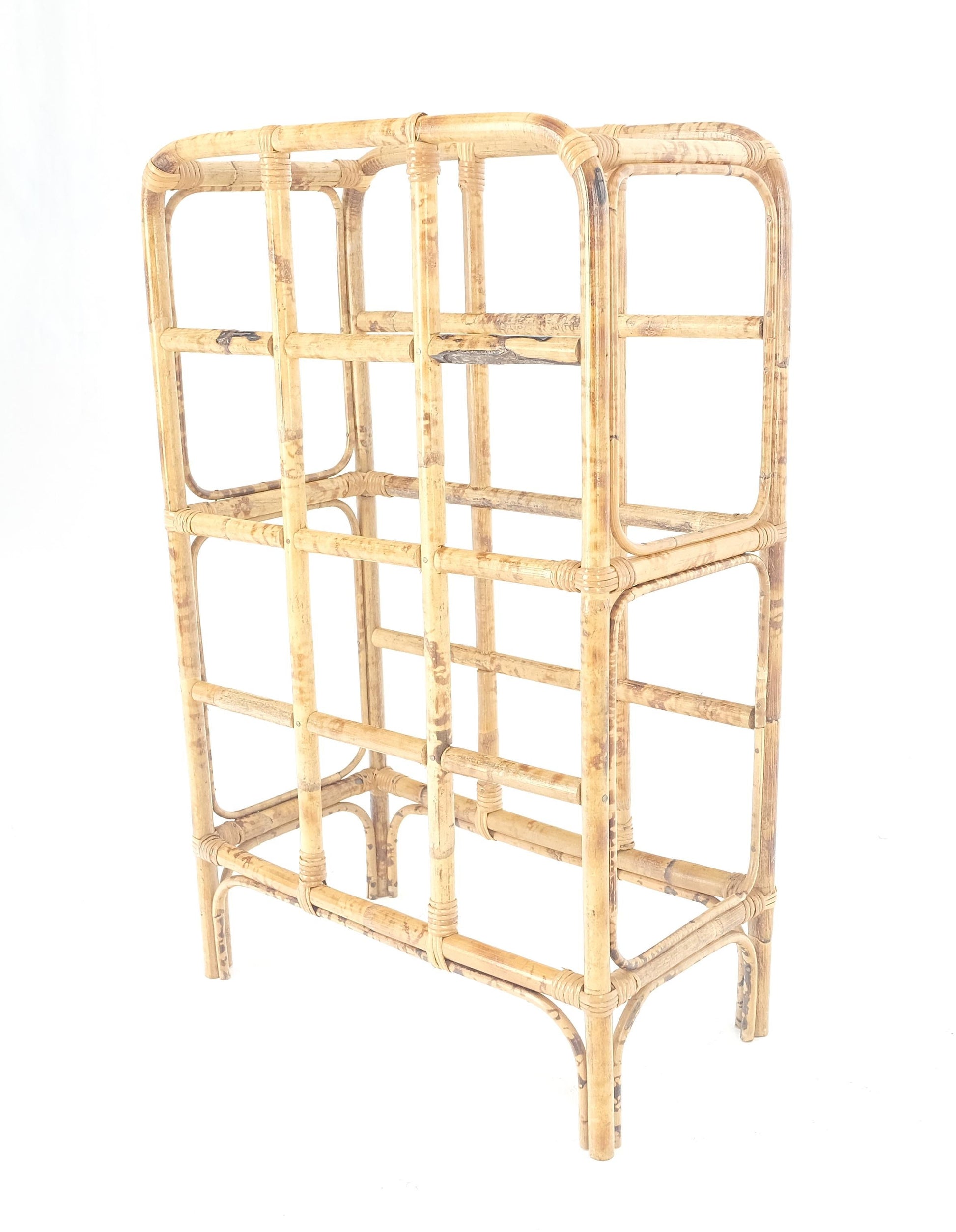 EstablishedLines Very Fine Vintage Burnt Bamboo c1970s Wine Rack MINT