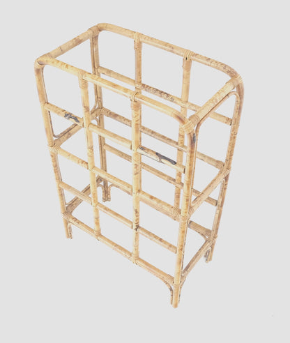 EstablishedLines Very Fine Vintage Burnt Bamboo c1970s Wine Rack MINT