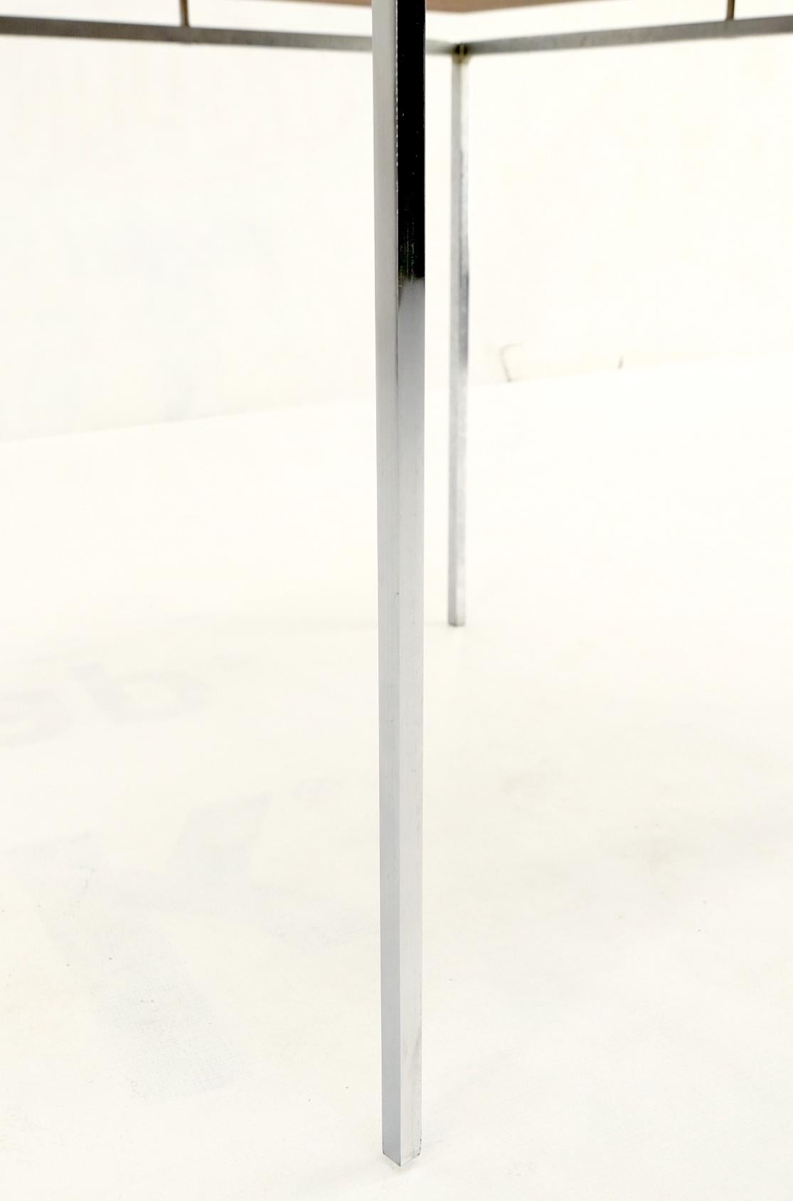 EstablishedLines Floating Rosewood Top Chrome Stainless Base Square Side End Coffee Table Mint