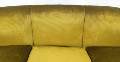 EstablishedLines Italian MId Century Modern Gold Velvet Upholstery Cloud Shape Sofa Cast Brass