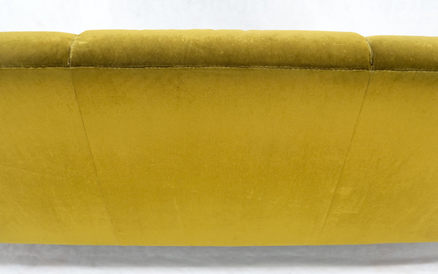 EstablishedLines Italian MId Century Modern Gold Velvet Upholstery Cloud Shape Sofa Cast Brass