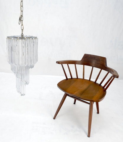 EstablishedLines Venini Spiral Tier Swirling Chandelier with Murano Glass Triedri Prisms