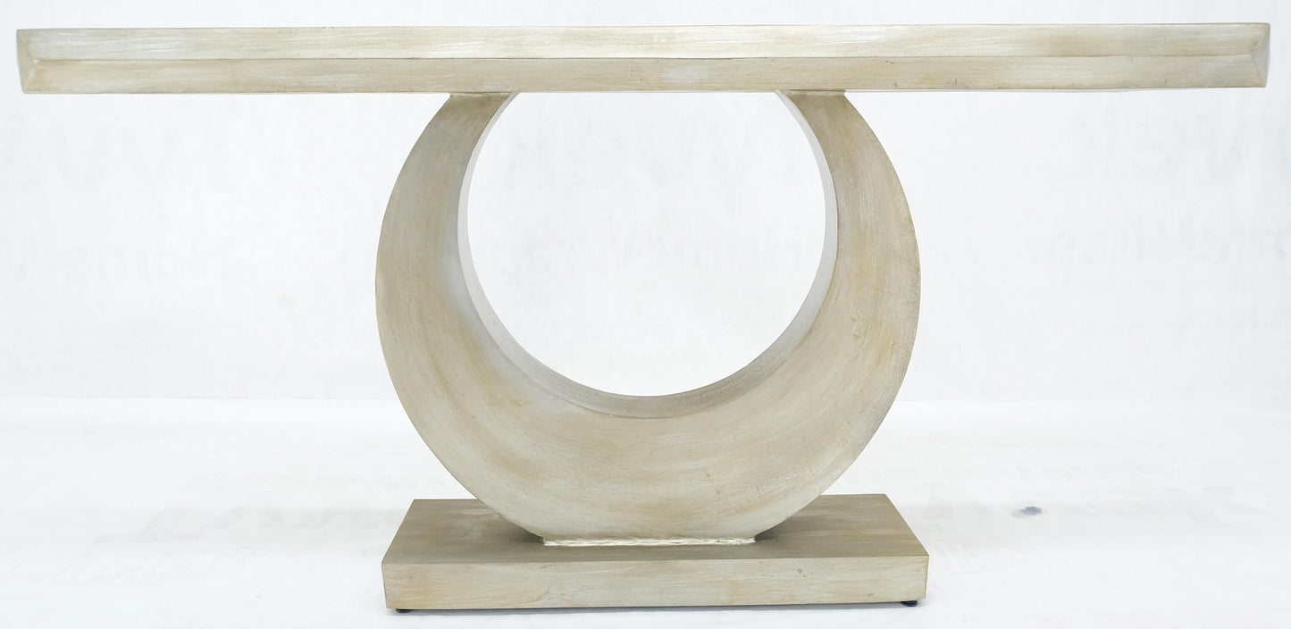EstablishedLines Large 37"h Silvered Patinated Lacquered Welded Steel Heavy Console Table MINT