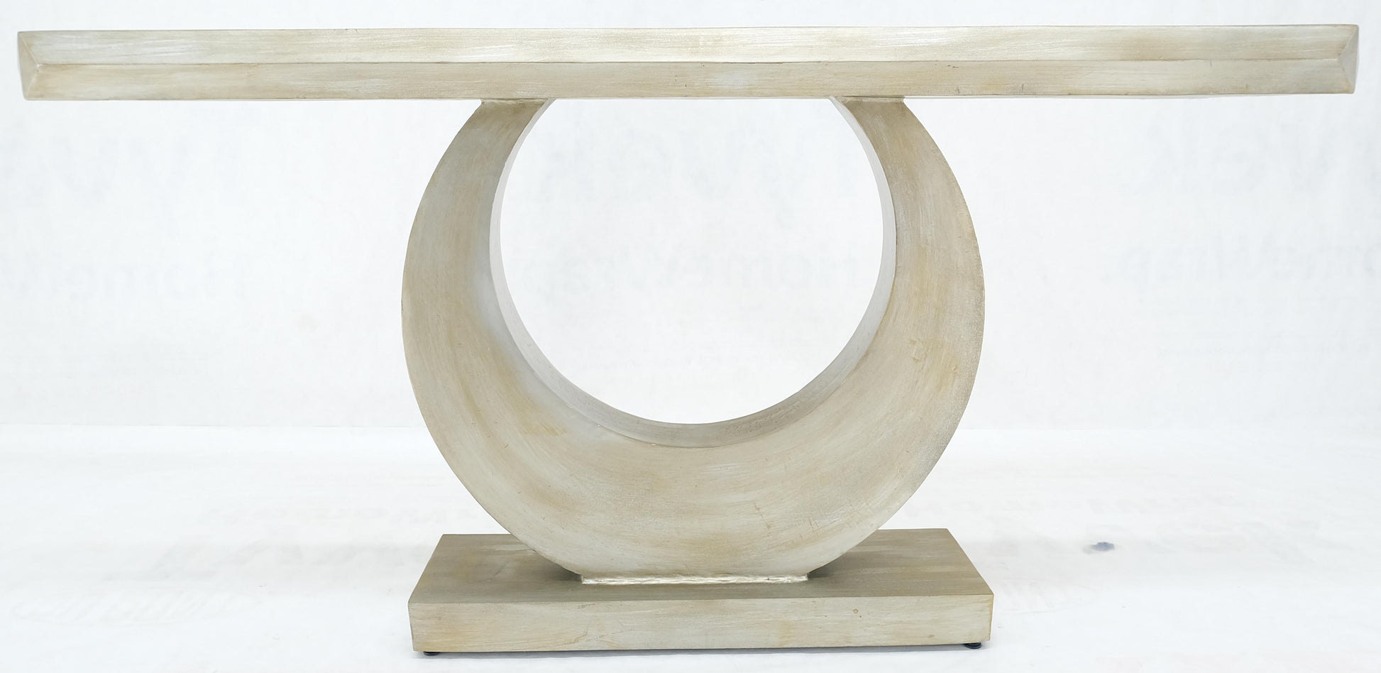 EstablishedLines Large 37"h Silvered Patinated Lacquered Welded Steel Heavy Console Table MINT