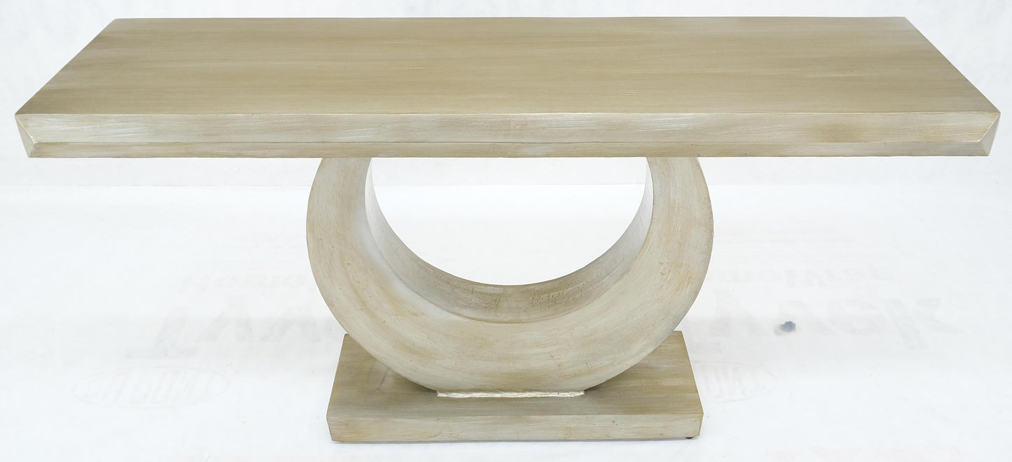 EstablishedLines Large 37"h Silvered Patinated Lacquered Welded Steel Heavy Console Table MINT