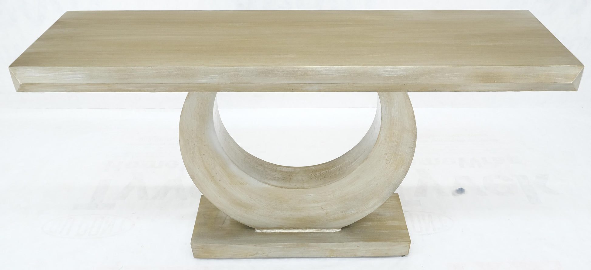 EstablishedLines Large 37"h Silvered Patinated Lacquered Welded Steel Heavy Console Table MINT