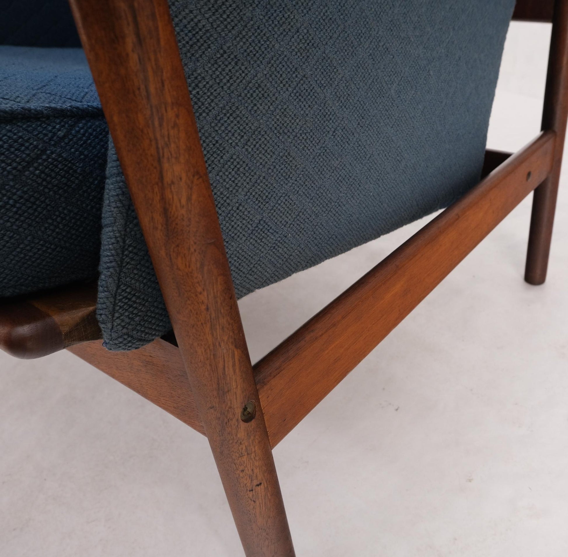 EstablishedLines Danish Mid Century Modern Teak Dowels Design Lounge Chair by Selig