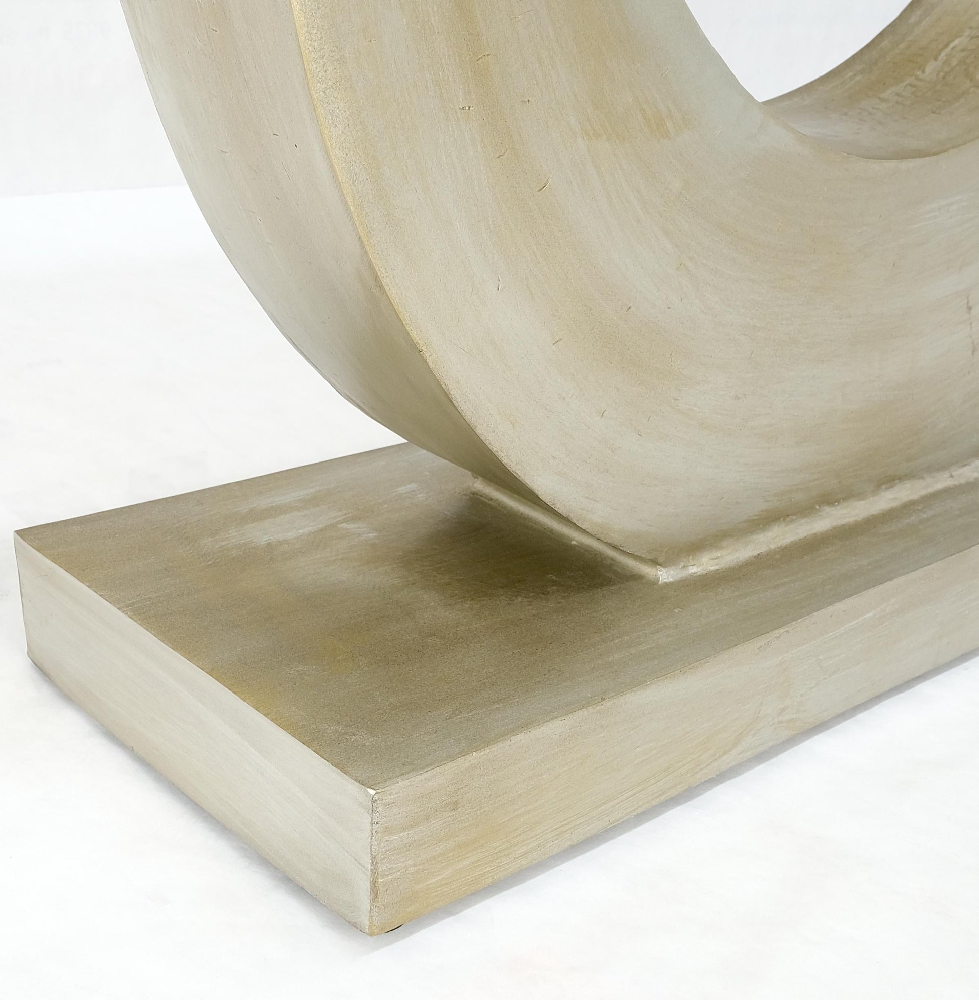 EstablishedLines Large 37"h Silvered Patinated Lacquered Welded Steel Heavy Console Table MINT