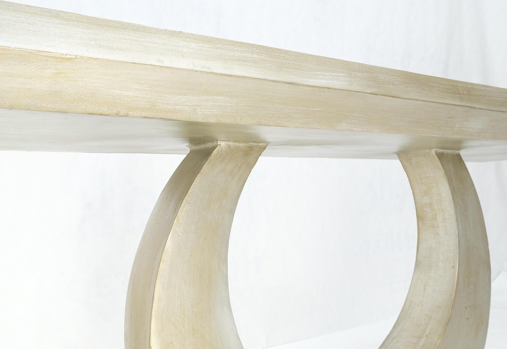 EstablishedLines Large 37"h Silvered Patinated Lacquered Welded Steel Heavy Console Table MINT