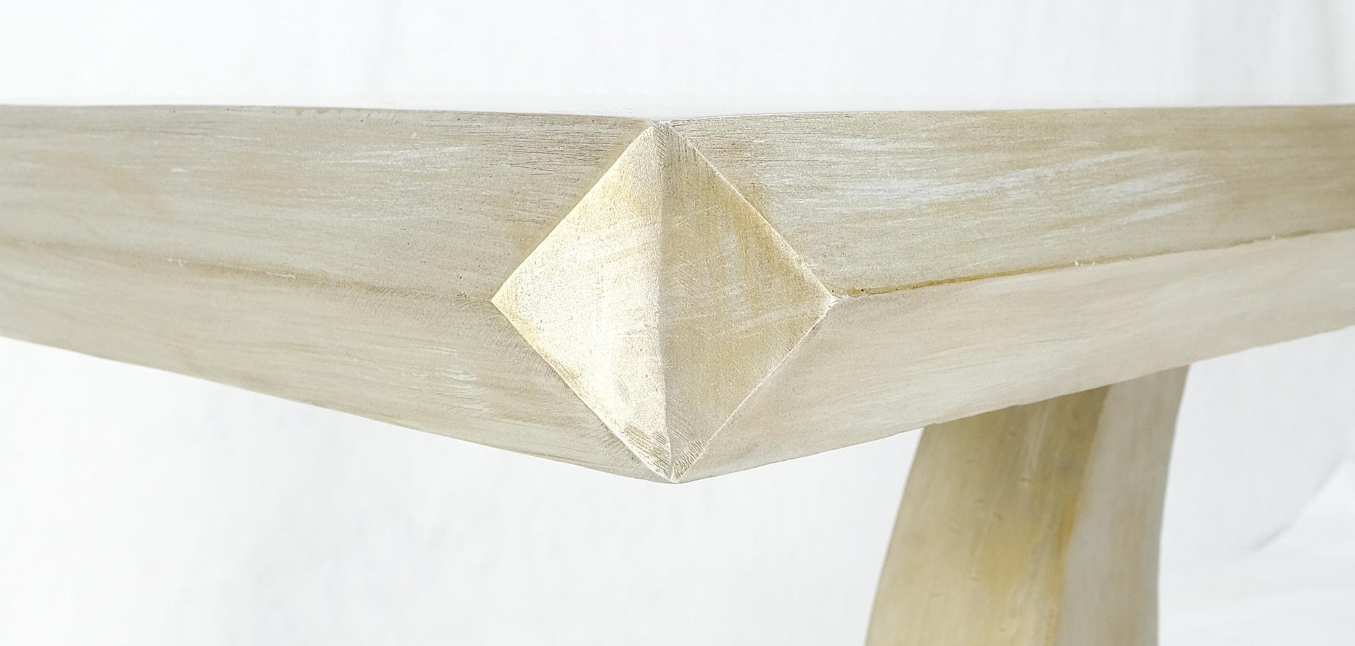EstablishedLines Large 37"h Silvered Patinated Lacquered Welded Steel Heavy Console Table MINT