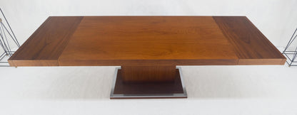 EstablishedLines Single Pedestal Base Milo Baughman Walnut Dining Table w/ 2x16" Leaves MINT
