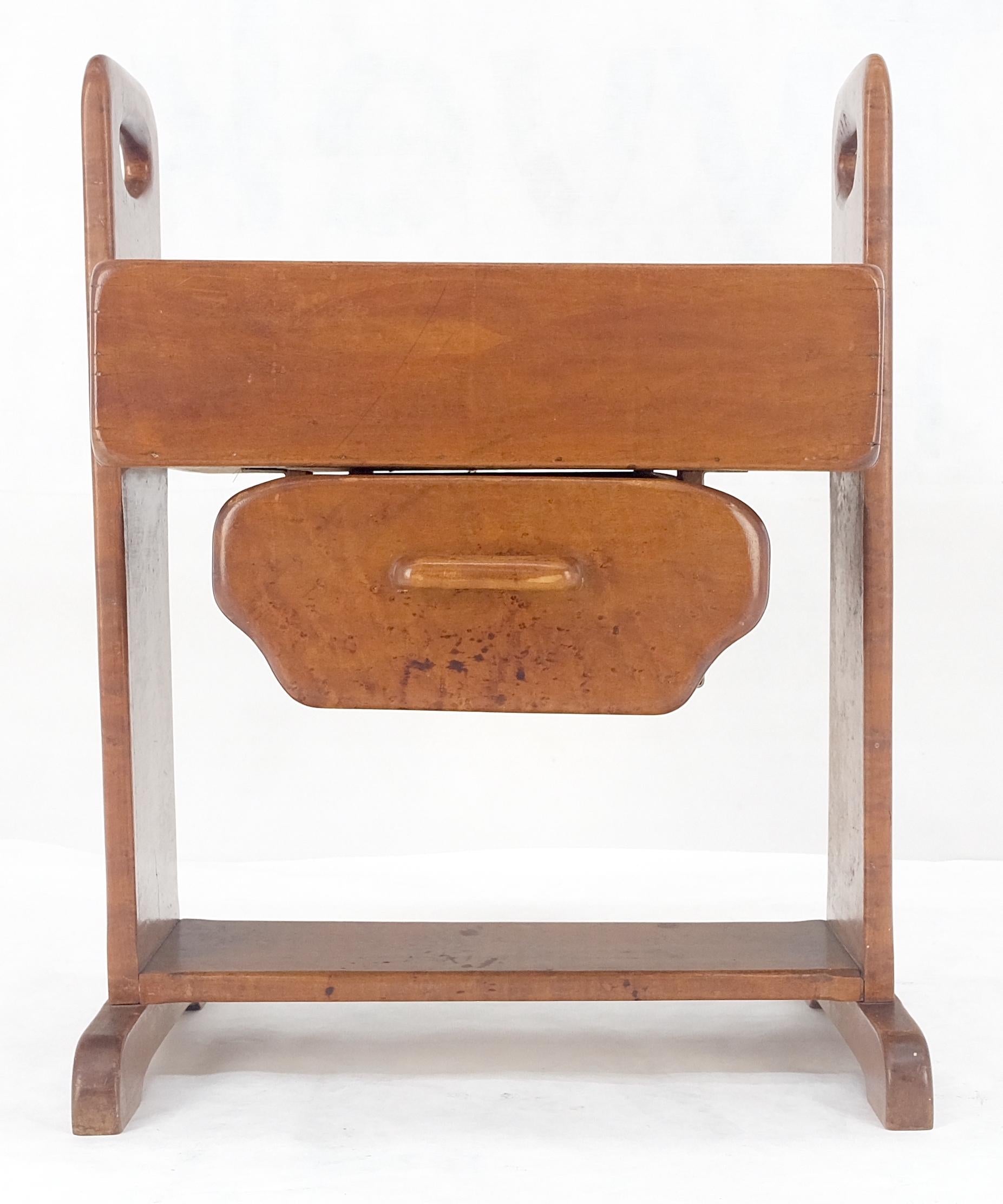 EstablishedLines Unusual Solid Colonial Maple Gallery Top Side End Table One Drawer MINT