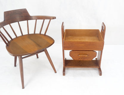 EstablishedLines Unusual Solid Colonial Maple Gallery Top Side End Table One Drawer MINT