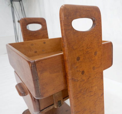 EstablishedLines Unusual Solid Colonial Maple Gallery Top Side End Table One Drawer MINT