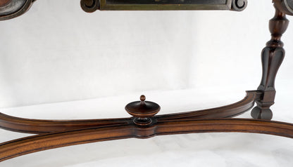 Paint Decorated Two Door Jacobean Style Turned Legs Stretcher Base Server Mint!
