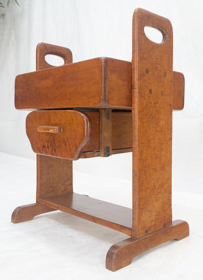 EstablishedLines Unusual Solid Colonial Maple Gallery Top Side End Table One Drawer MINT