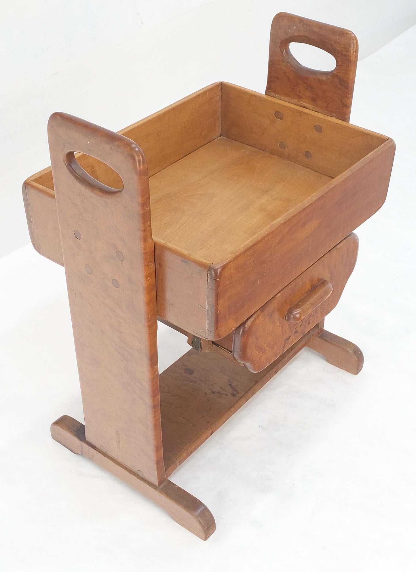 EstablishedLines Unusual Solid Colonial Maple Gallery Top Side End Table One Drawer MINT