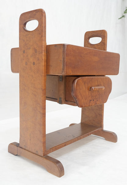 EstablishedLines Unusual Solid Colonial Maple Gallery Top Side End Table One Drawer MINT