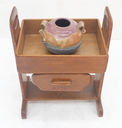 EstablishedLines Unusual Solid Colonial Maple Gallery Top Side End Table One Drawer MINT