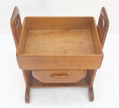 EstablishedLines Unusual Solid Colonial Maple Gallery Top Side End Table One Drawer MINT