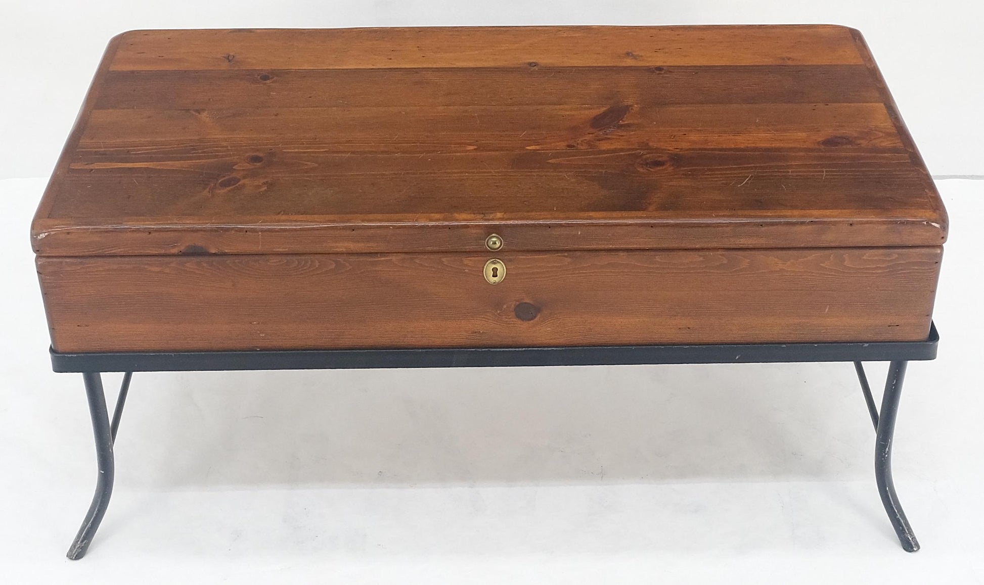 EstablishedLines Vintage Hope Chest Storage Box on Metal Frame Box