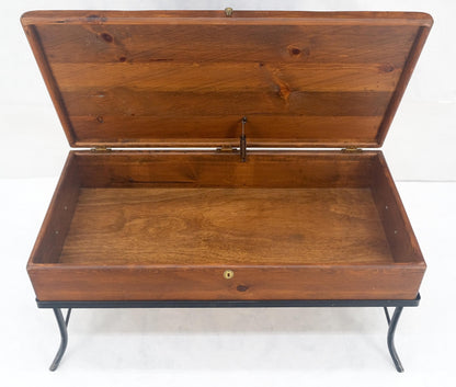 EstablishedLines Vintage Hope Chest Storage Box on Metal Frame Box