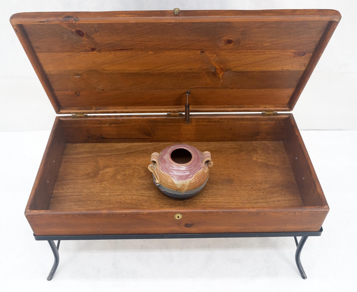 EstablishedLines Vintage Hope Chest Storage Box on Metal Frame Box