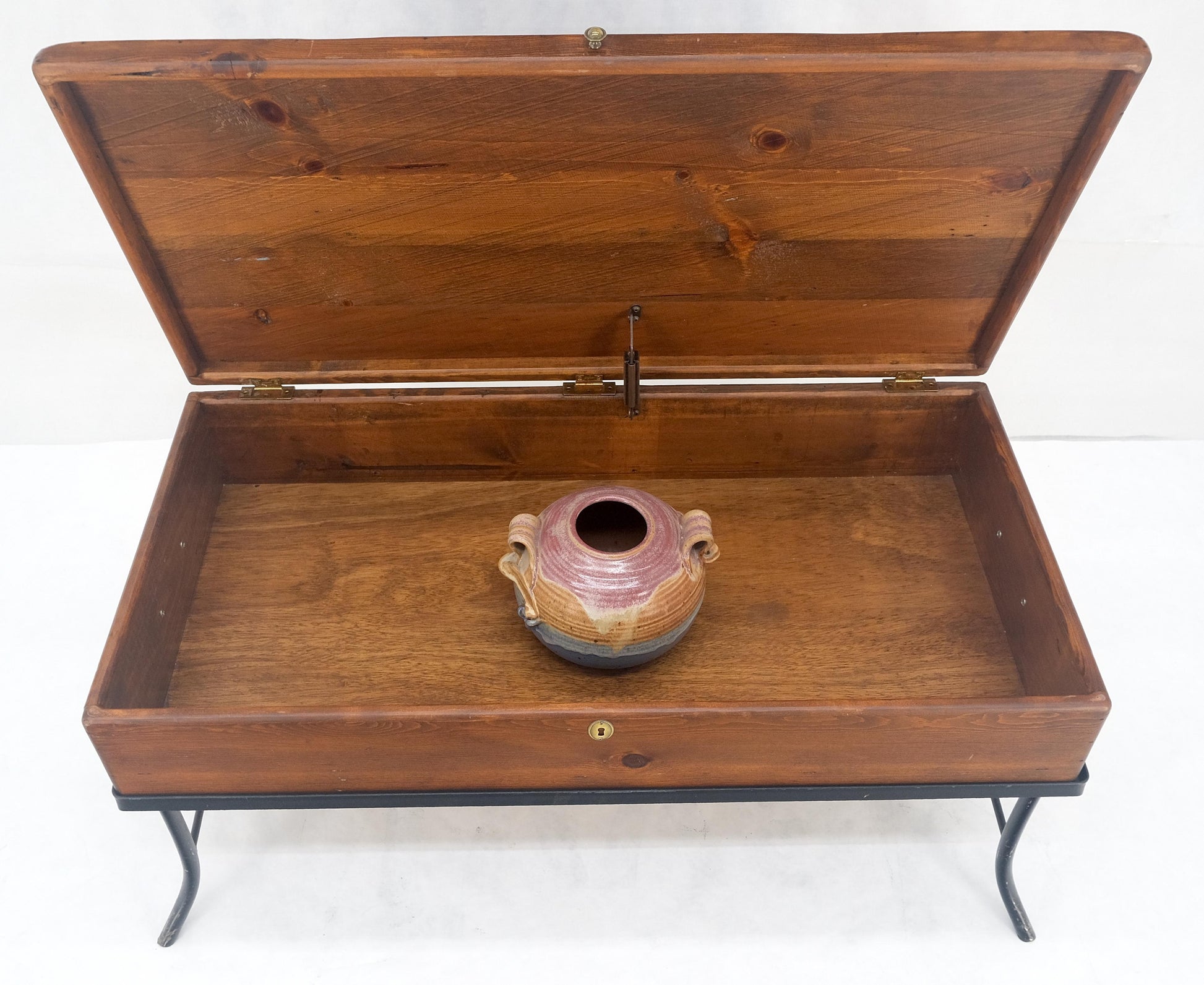 EstablishedLines Vintage Hope Chest Storage Box on Metal Frame Box