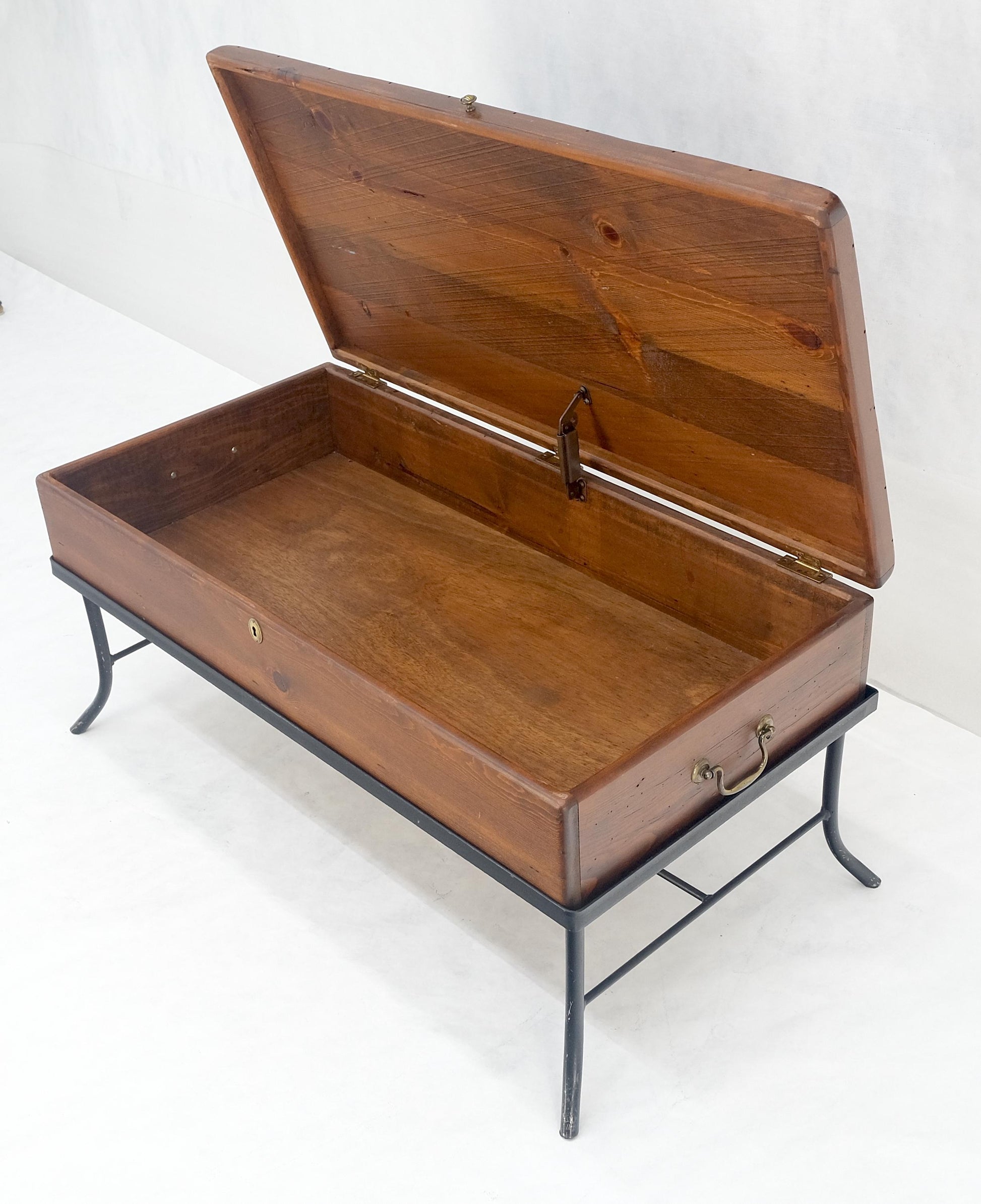 EstablishedLines Vintage Hope Chest Storage Box on Metal Frame Box