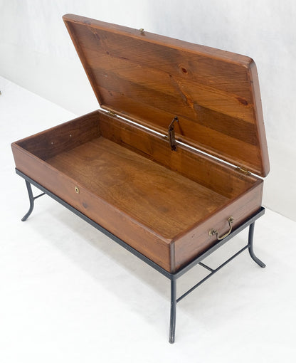 EstablishedLines Vintage Hope Chest Storage Box on Metal Frame Box