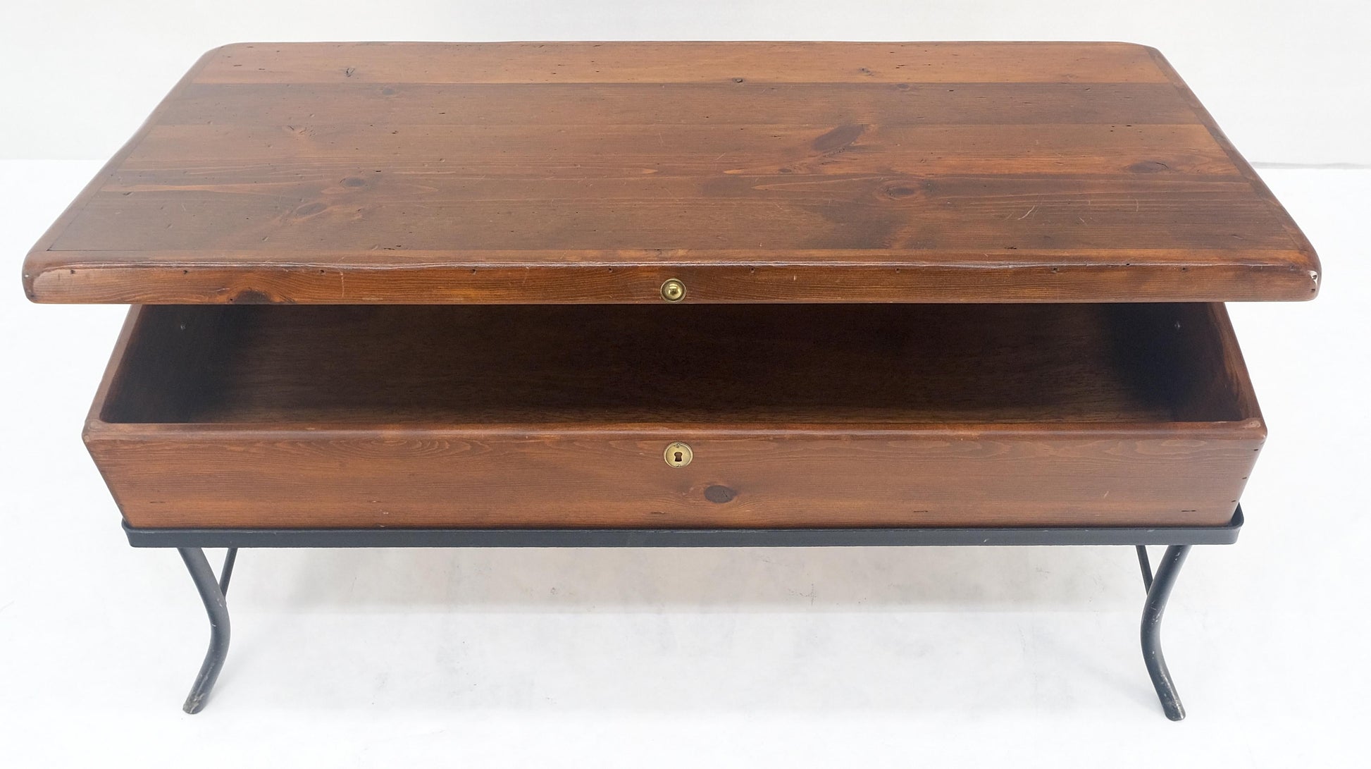 EstablishedLines Vintage Hope Chest Storage Box on Metal Frame Box