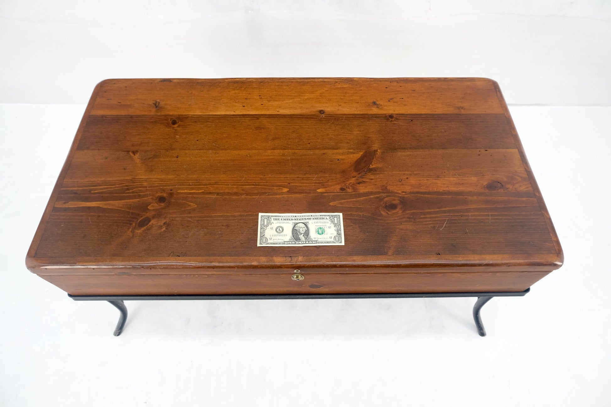 EstablishedLines Vintage Hope Chest Storage Box on Metal Frame Box