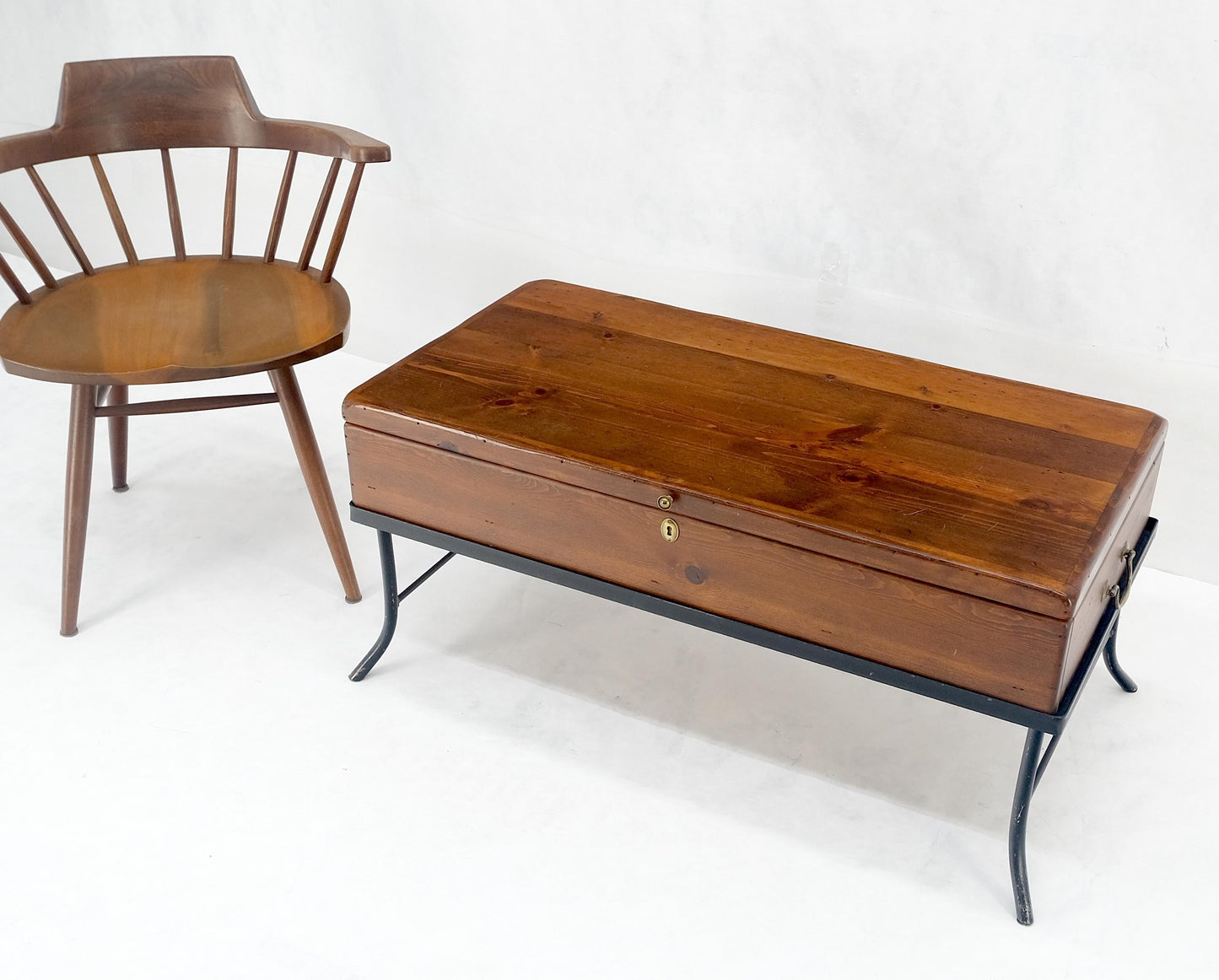 EstablishedLines Vintage Hope Chest Storage Box on Metal Frame Box