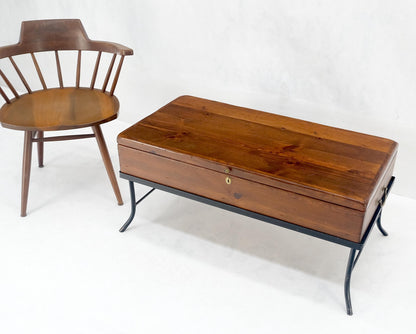 EstablishedLines Vintage Hope Chest Storage Box on Metal Frame Box