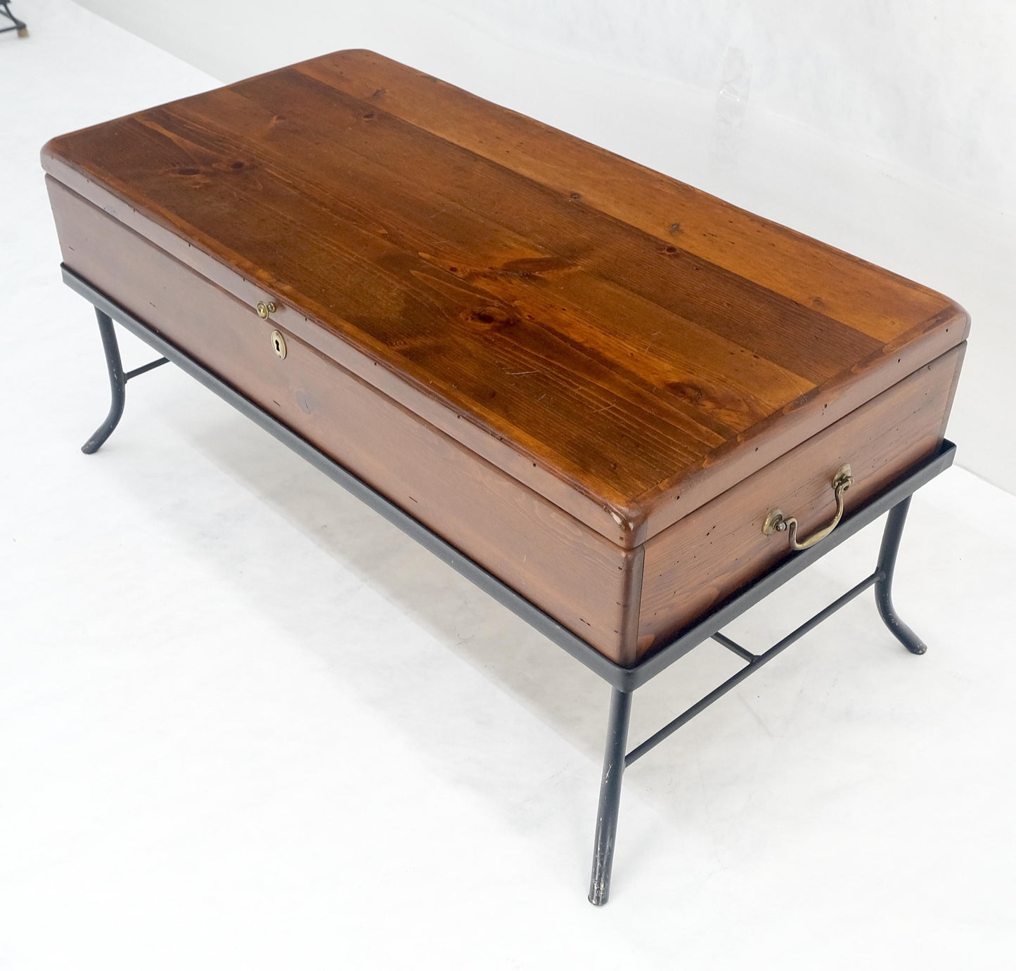 EstablishedLines Vintage Hope Chest Storage Box on Metal Frame Box