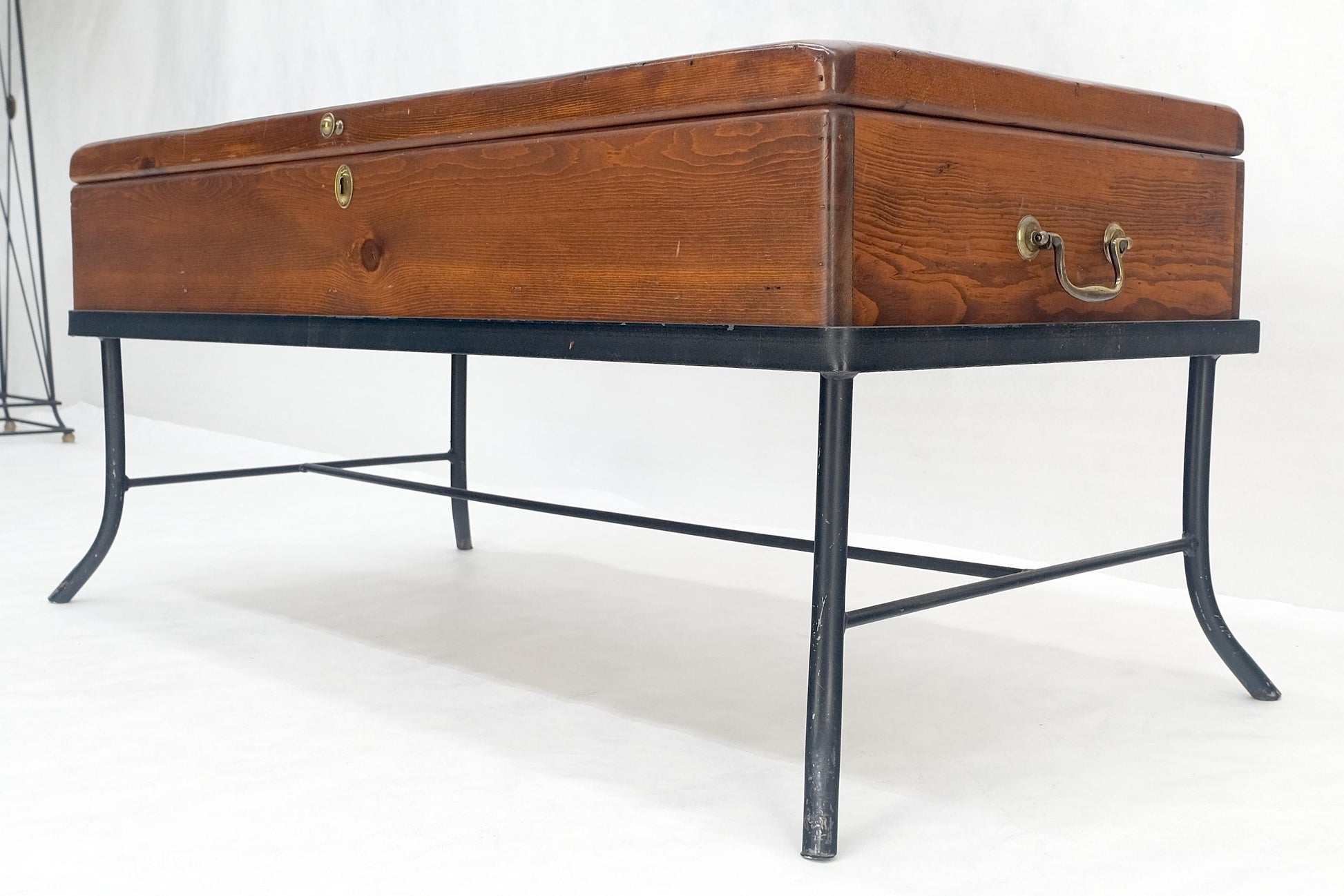 EstablishedLines Vintage Hope Chest Storage Box on Metal Frame Box