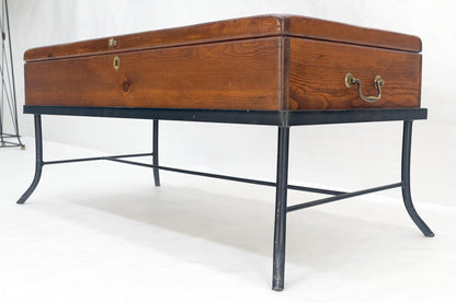 EstablishedLines Vintage Hope Chest Storage Box on Metal Frame Box