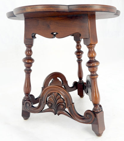 EstablishedLines Clover Shape Top Carved Triangle Base Side Lamp End Center Occasional Table MINT