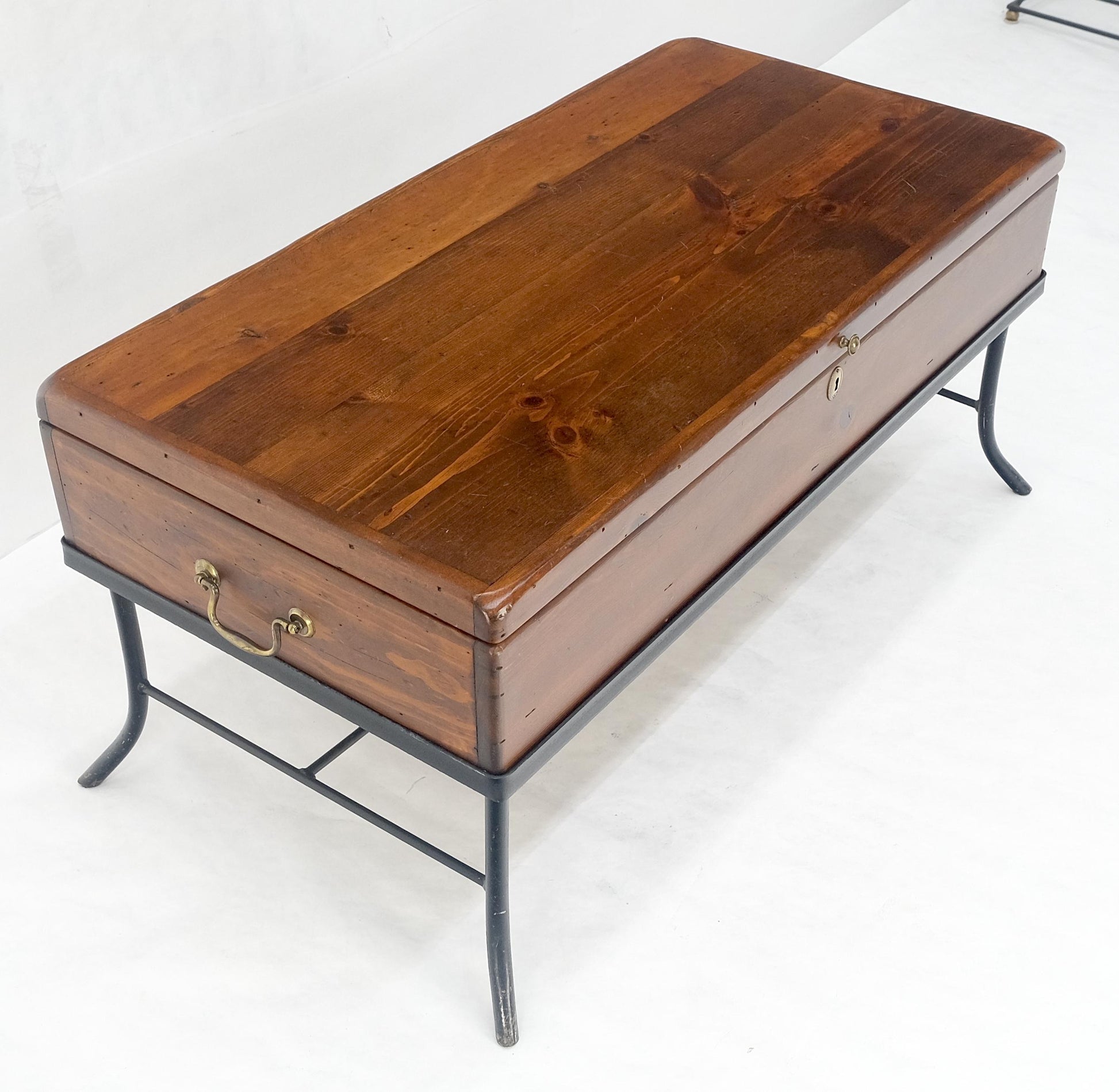 EstablishedLines Vintage Hope Chest Storage Box on Metal Frame Box