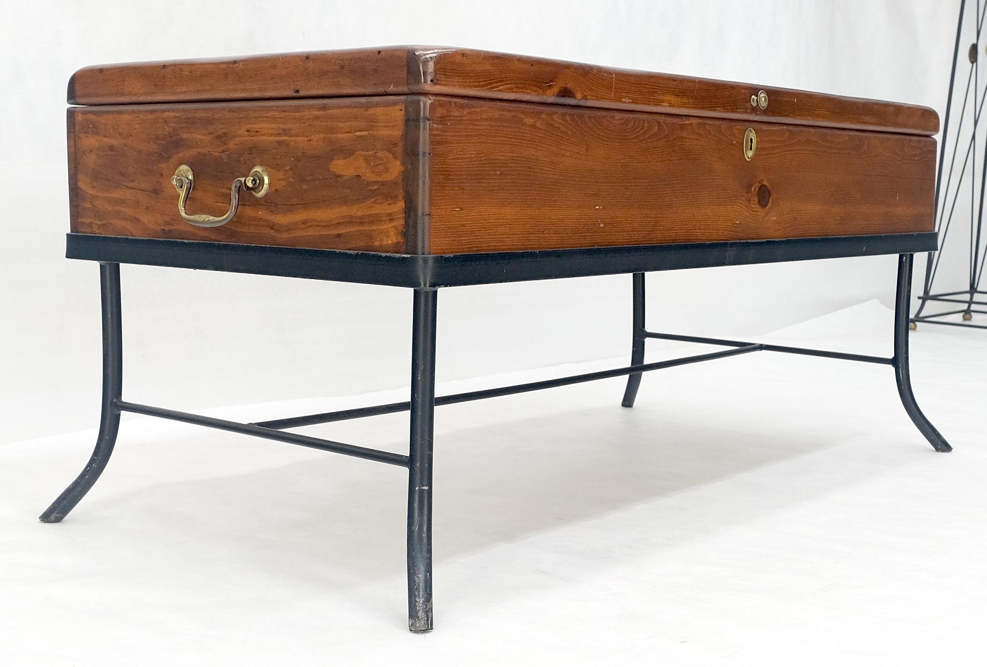 EstablishedLines Vintage Hope Chest Storage Box on Metal Frame Box