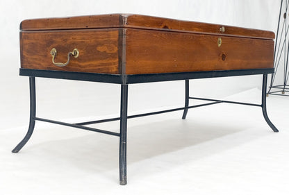 EstablishedLines Vintage Hope Chest Storage Box on Metal Frame Box