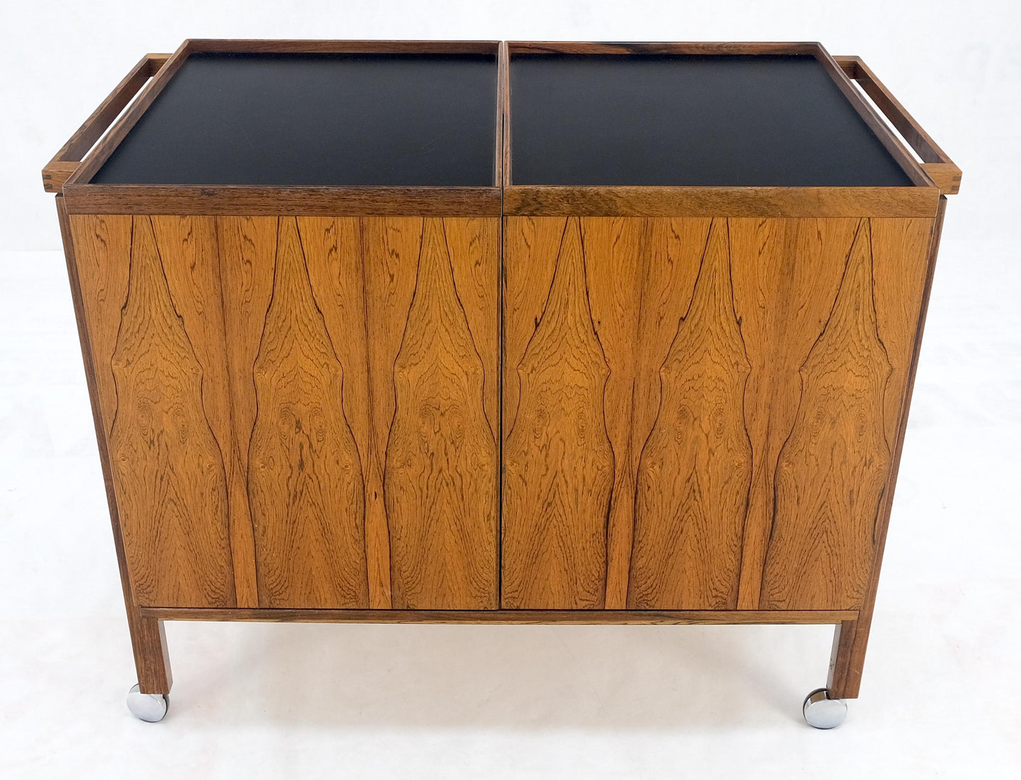 EstablishedLines Danish Mid Century Modern Rosewood Bar Cart Trolley by Niels Erik Glasdam Jensen