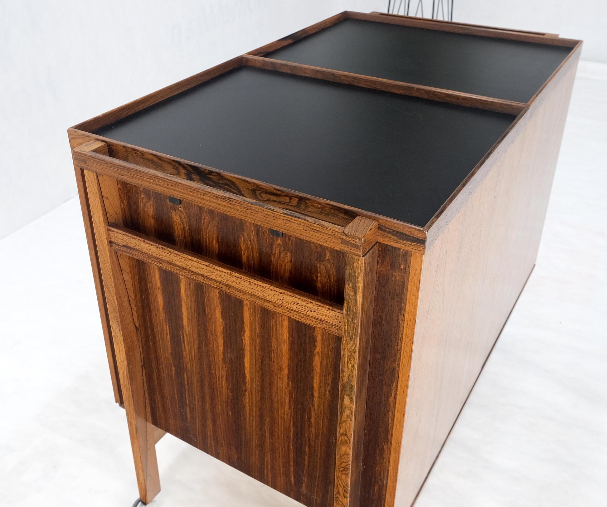 EstablishedLines Danish Mid Century Modern Rosewood Bar Cart Trolley by Niels Erik Glasdam Jensen