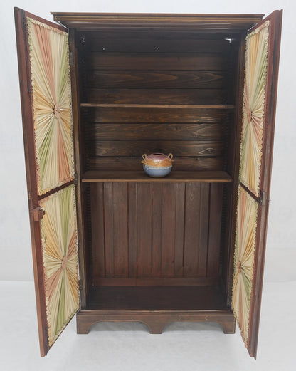 EstablishedLines Very Fine 1900s Antique Russian Brass Inlay Two Glass Doors Storage Cabinet