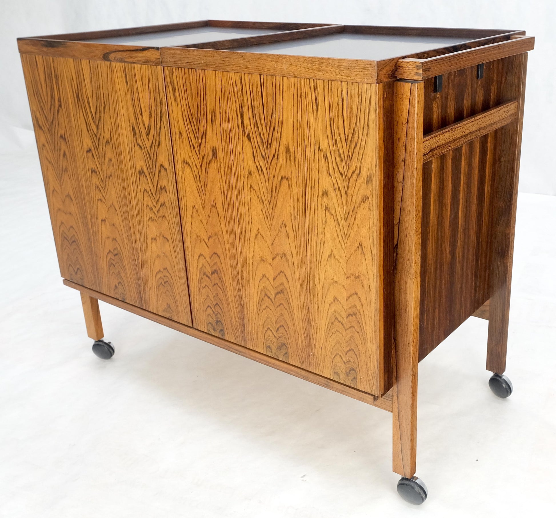 EstablishedLines Danish Mid Century Modern Rosewood Bar Cart Trolley by Niels Erik Glasdam Jensen