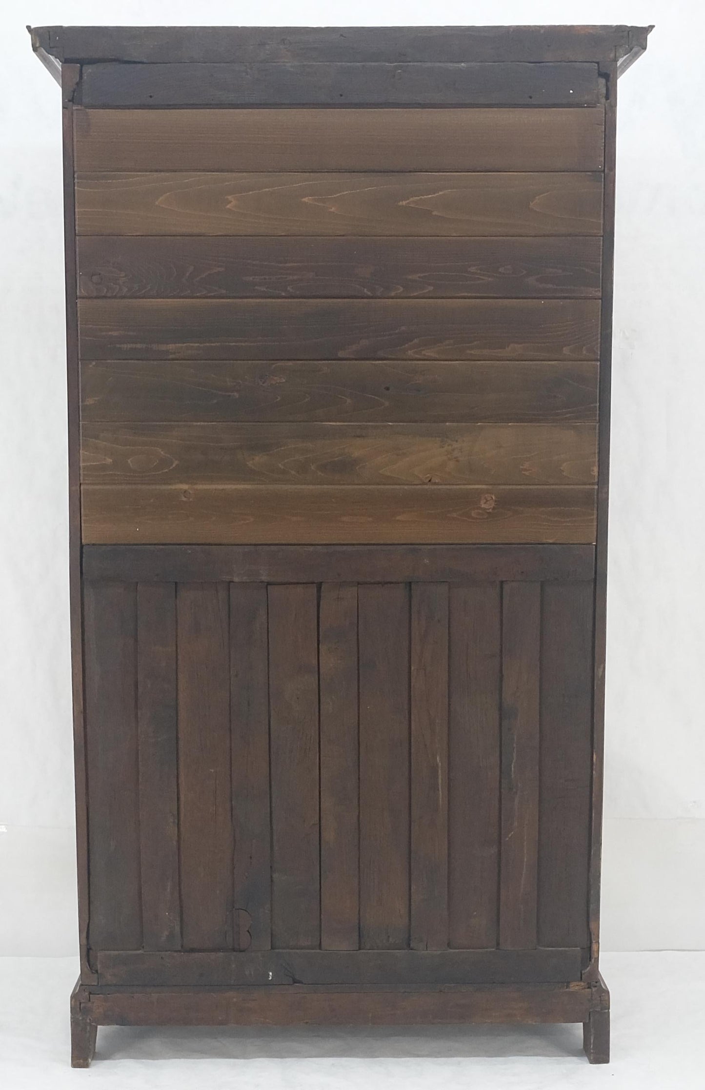 EstablishedLines Very Fine 1900s Antique Russian Brass Inlay Two Glass Doors Storage Cabinet