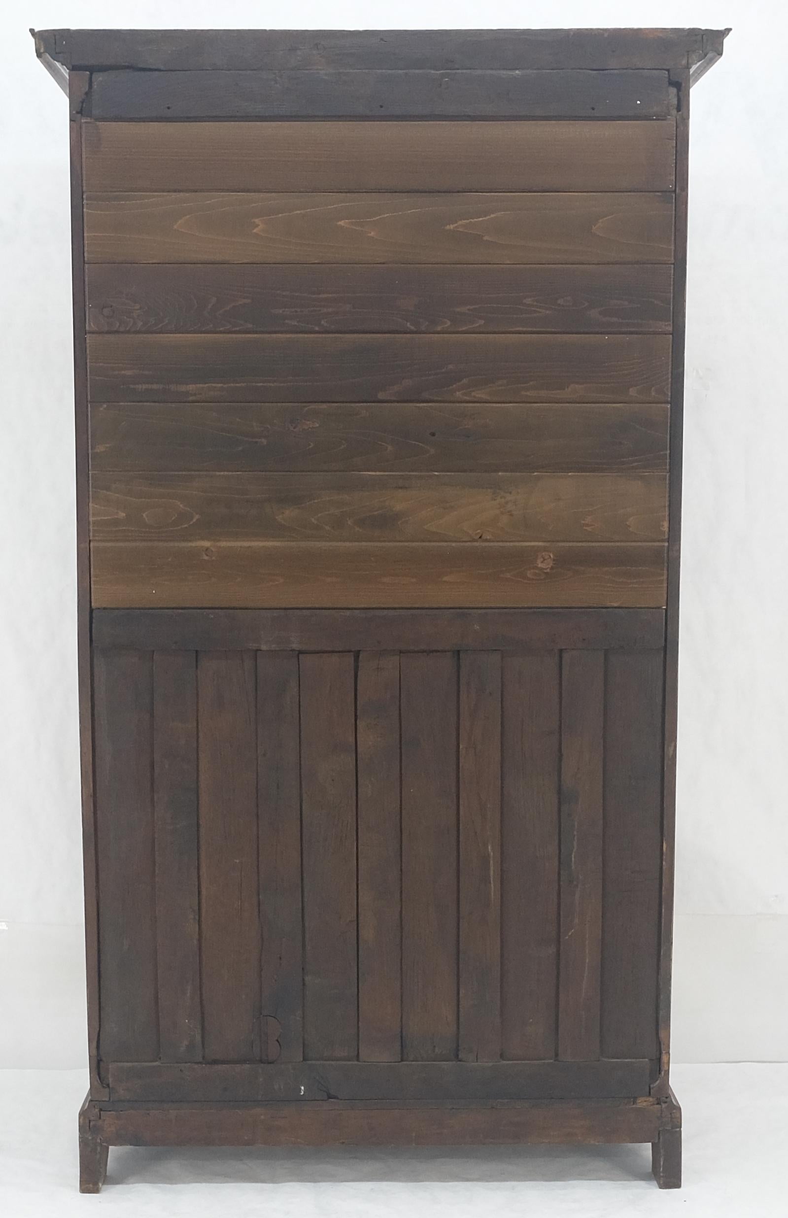 EstablishedLines Very Fine 1900s Antique Russian Brass Inlay Two Glass Doors Storage Cabinet