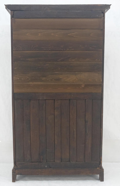 EstablishedLines Very Fine 1900s Antique Russian Brass Inlay Two Glass Doors Storage Cabinet